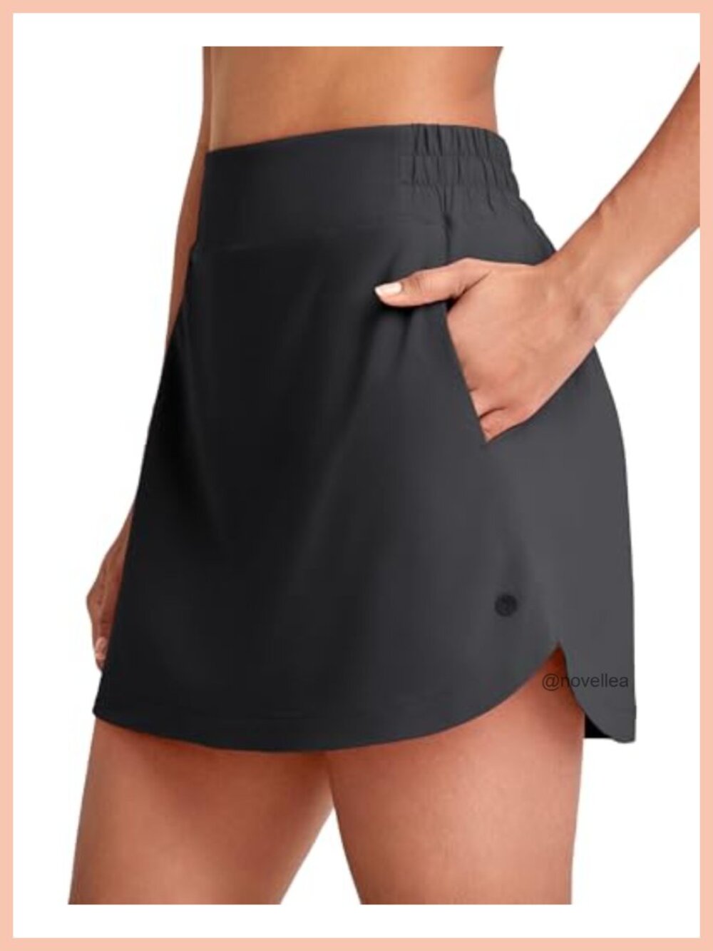 A Line Golf Skort High Waisted Tennis Skirt with 4 Pockets Split Hem